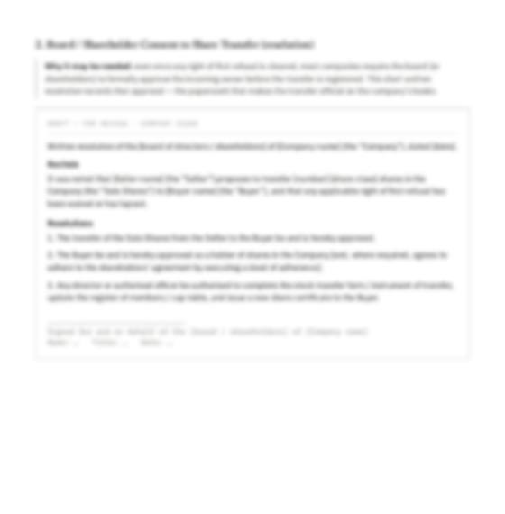 Sample: draft board-consent document
